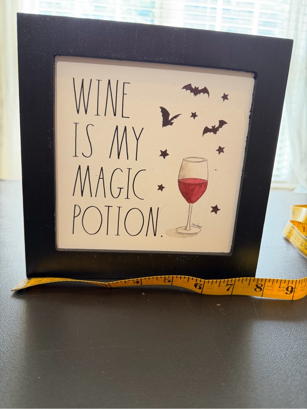 Rae Dunn Black Framed 'Wine Is My Magic Potion' Wall Art with Red Accent